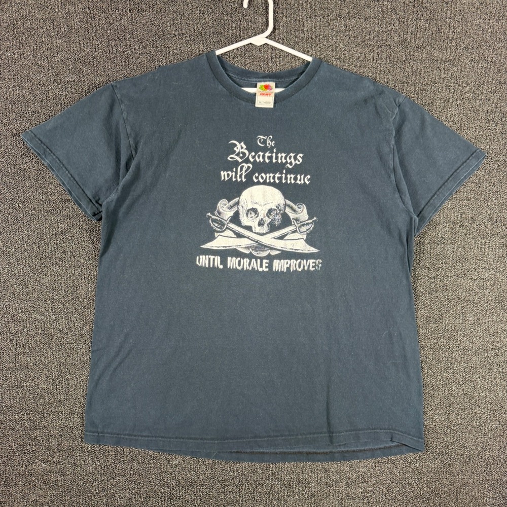 The Beatings Will Continue Until Morale Improves T-Shirt Men's XL Vintage Humor